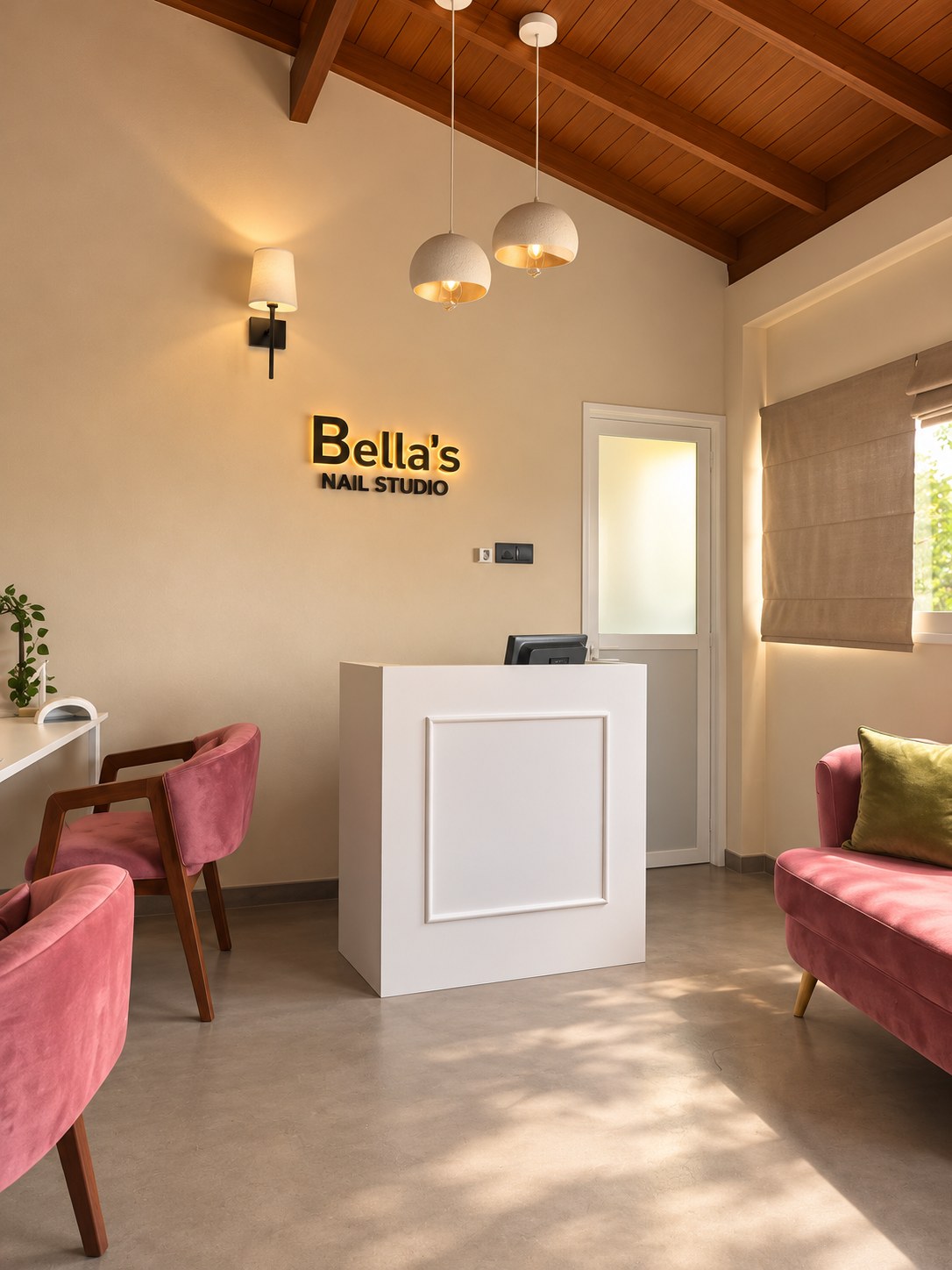 The welcoming reception at Bella’s Nail Studio